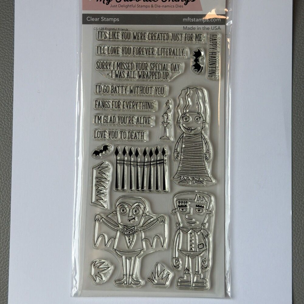 My Favorite Things- MFT Frightful Friends Stamp And Die Set- Halloween vampire